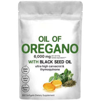 Oil Of Oregano With Black Seed Oil 6000mg Organic Oregano Oil Capsules -Non-GMO, Gluten Free 300 Softgels